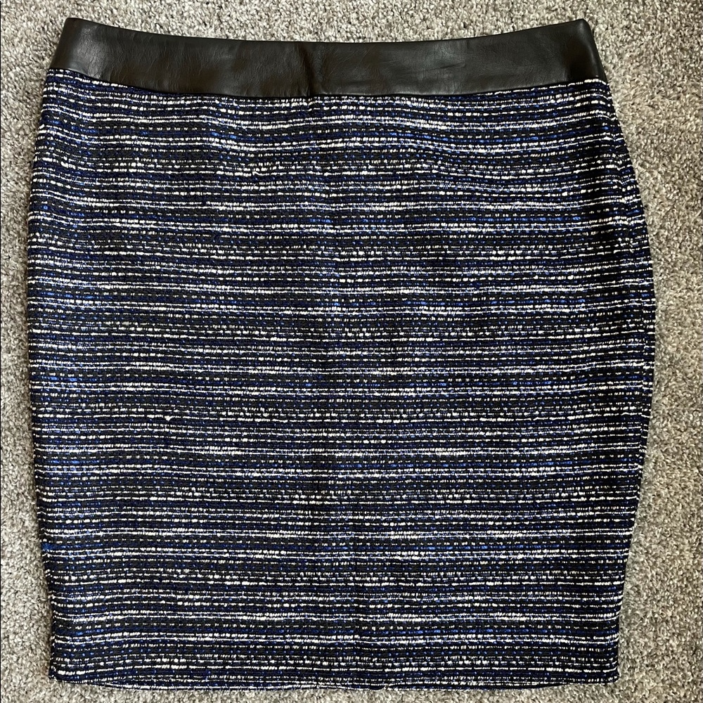 The Limited Black & Blue Stripped Pencil Skirt